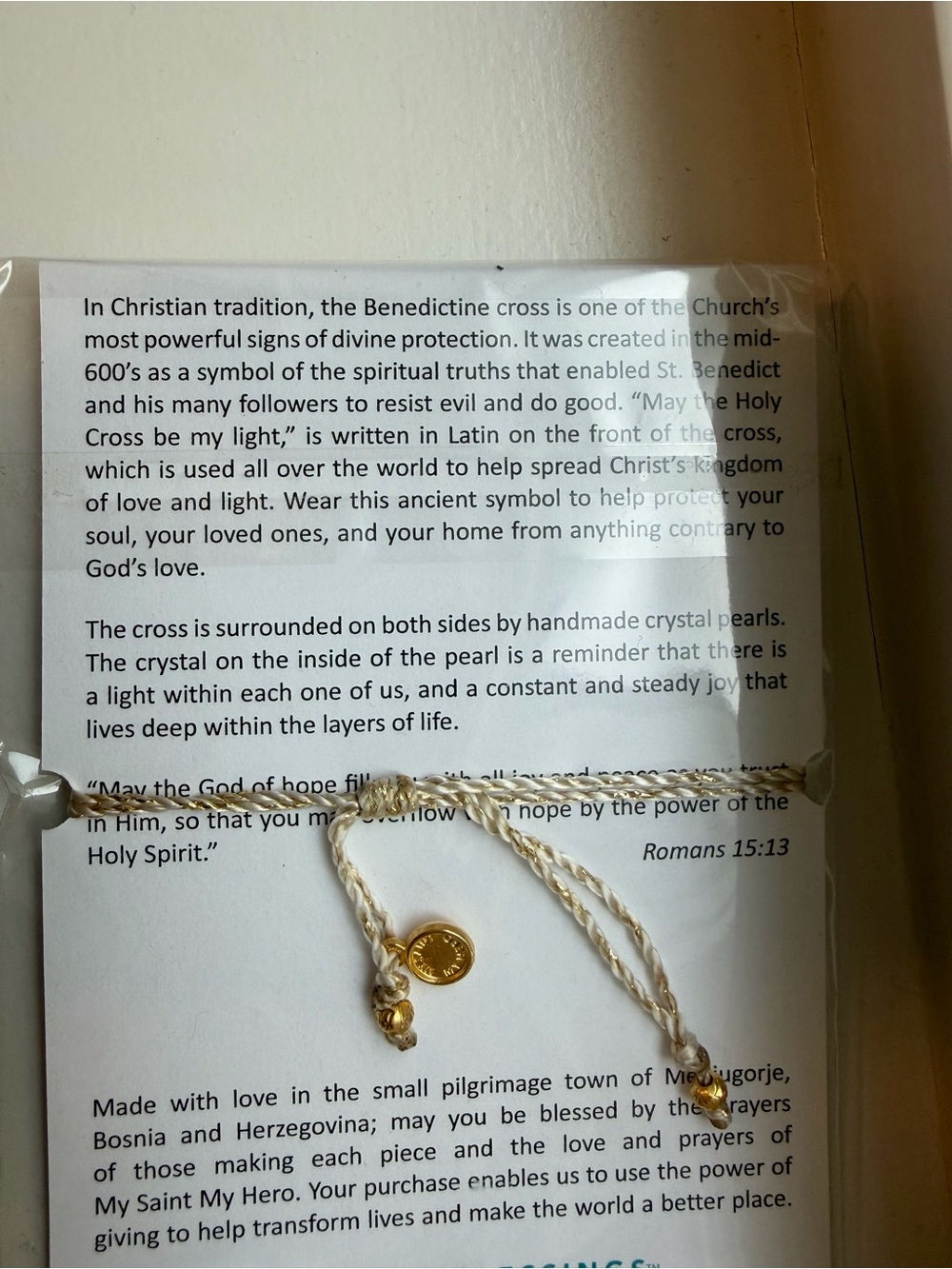 My Saint My Hero Joy Blessings Bracelet - Gold and Pearlescent - Picture 3 of 3